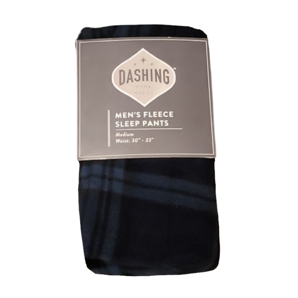 Dashing men's Navy/green Plaid fleece sleep pants